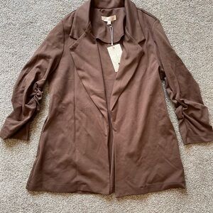 NEW Womens Brown Open Front Blazer- Size Medium